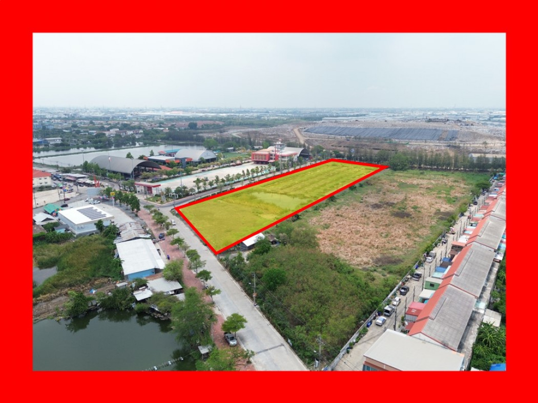 ขายที่ดินสมุทรปราการ สำโรง : ขาย ที่ดิน ผังสีเหลือง ซอยบ้านกล่อมพิรุณ 10 ไร่กว่า ถนนกว้าง 12 เมตร ใกล้ถ.เทพารักษ์แค่ 3.9 กม. DD