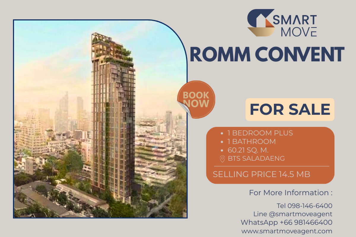 For SaleCondoSilom, Saladaeng, Bangrak : 🔥 Selling down payment !!🔥 Code C20240201029..........Romm Convent, 1 bedroom plus, 1 bathroom, Mahanakhon building view, Partly Furnished, Special Deal!!📣📣