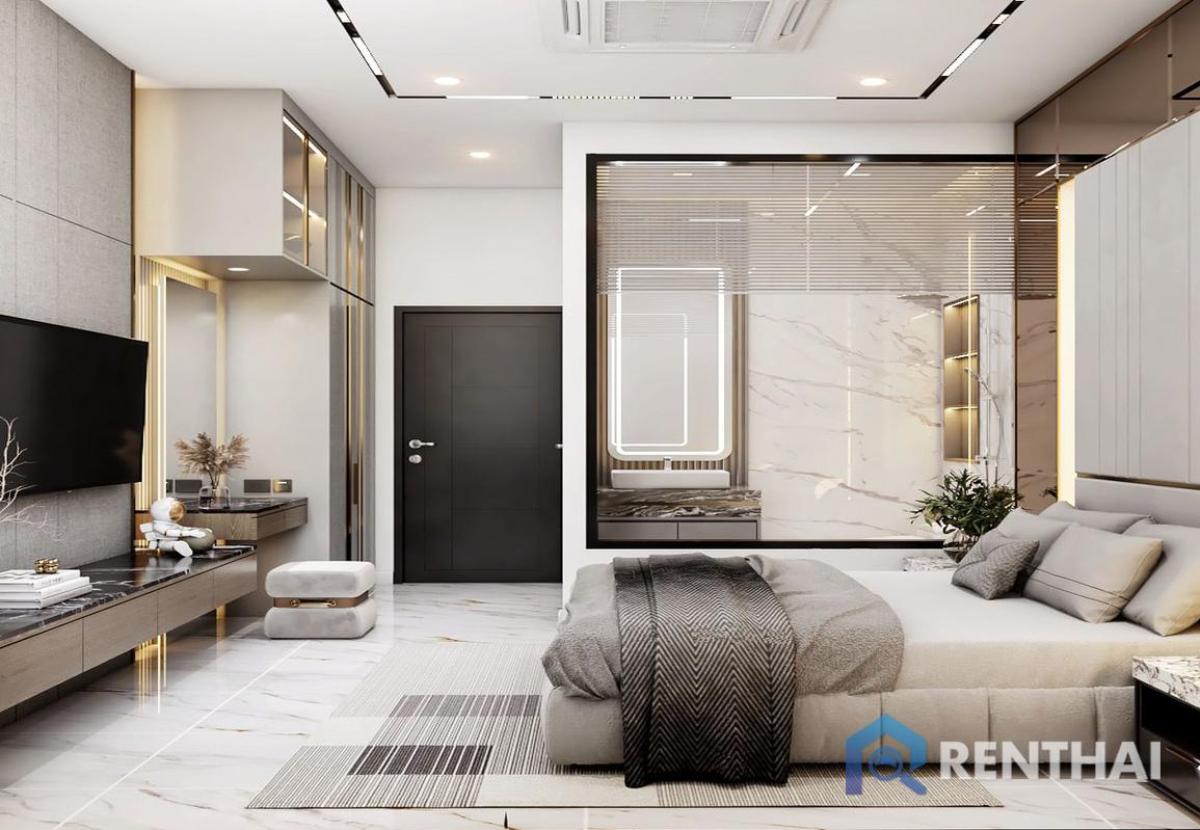 For SaleHousePattaya, Bangsaen, Chonburi : Pre sale price 29 Mb Luxury villa near Jomtien Beach.