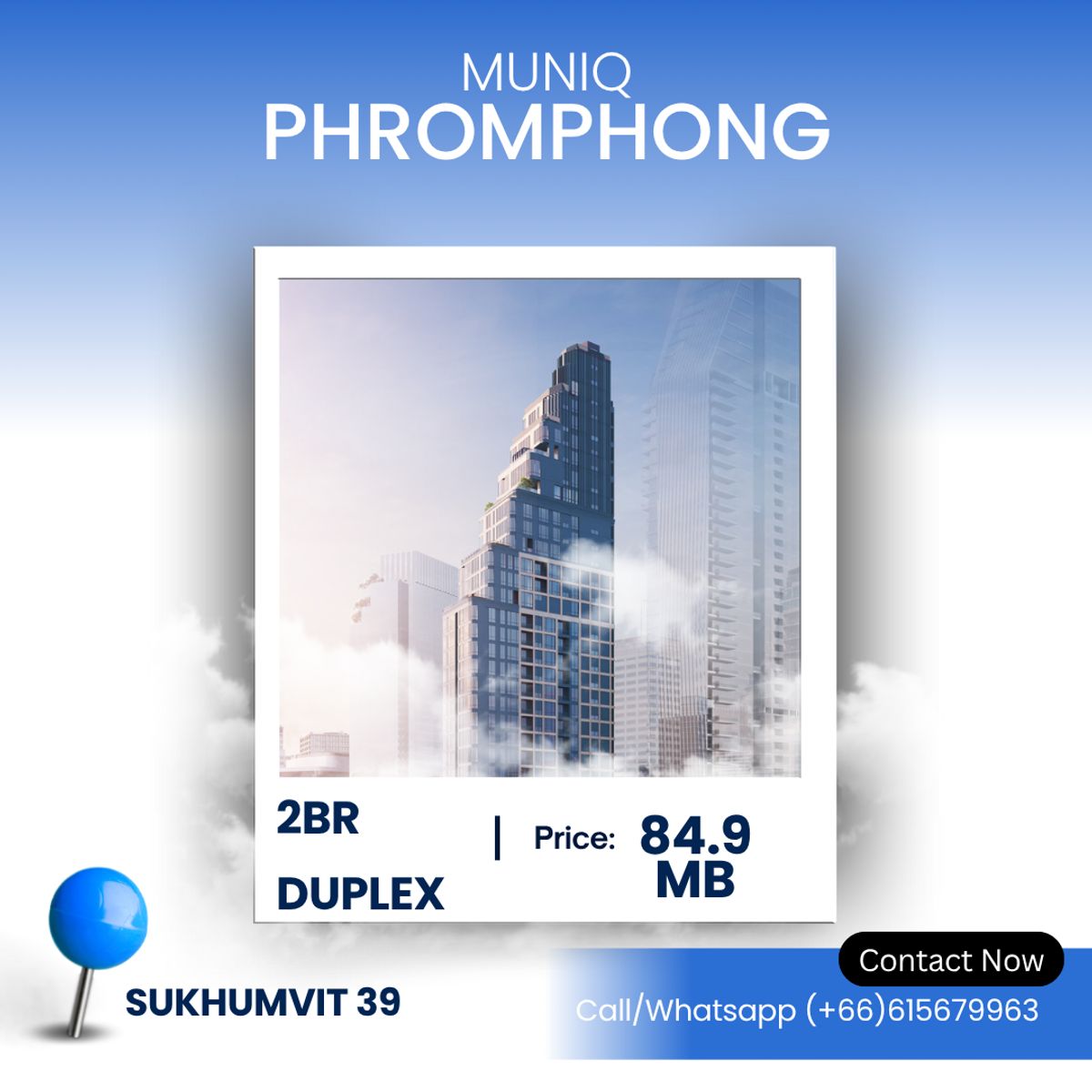 ขายคอนโดสุขุมวิท อโศก ทองหล่อ : The Collection Unit at Muniq Phromphong 2 bedrooms Duplex