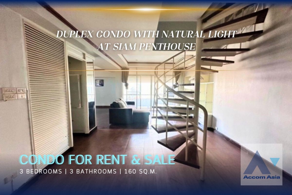 คอนโดคลองเตย กล้วยน้ำไท : 🔼AccomA🔽 Duplex Condo Condominium with full glass and panoramic views at Siam Penthouse 1 (AA42700)