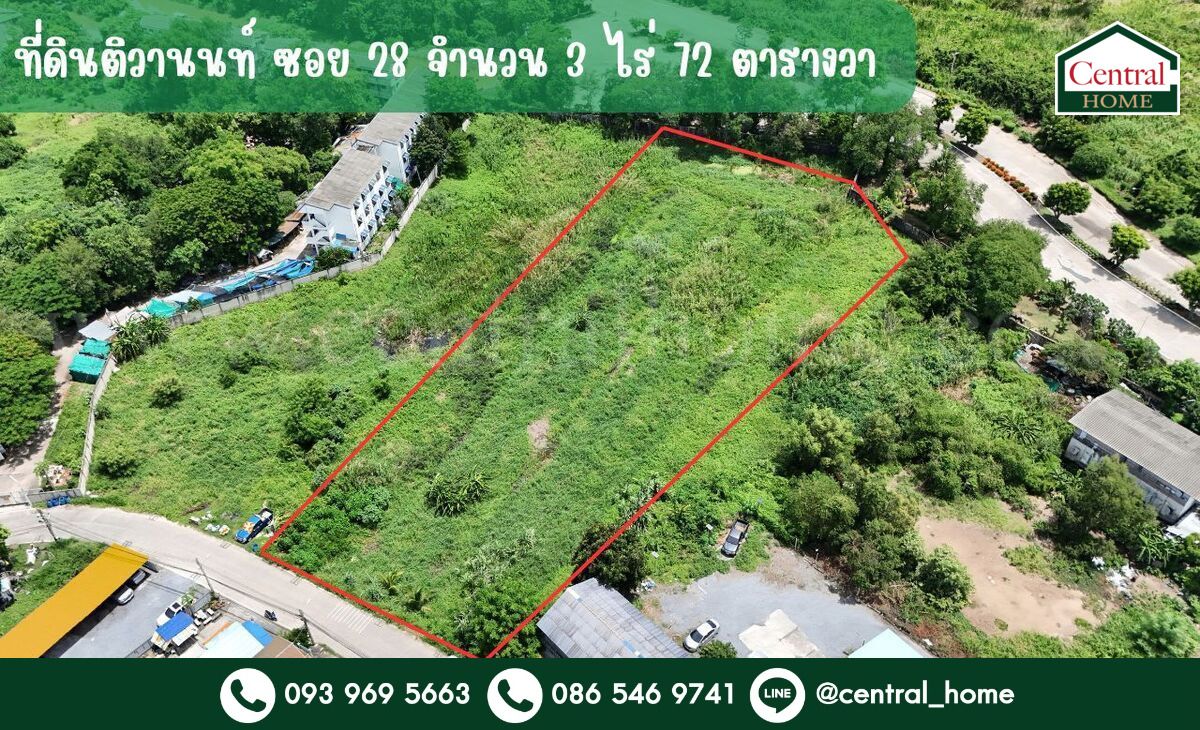 For SaleLandPathum Thani,Rangsit, Thammasat : 3 rai of land 72 sq.w., Tiwanon -Pak Kred Road, near Duangkaew Market