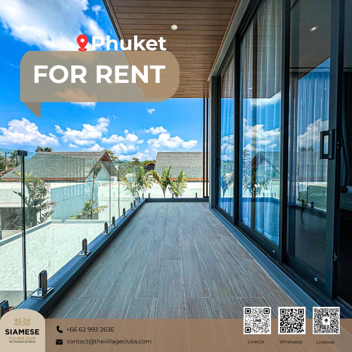 ให้เช่าภูเก็ต : Pool Villa in Bangtao, Phuket for Rent!