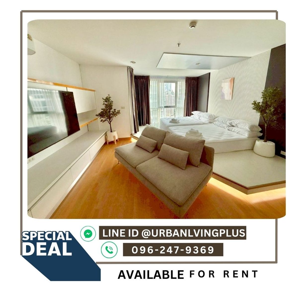 For RentCondoSathorn, Narathiwat : ( U20250702200 ) Tel/Line 096-2479369 , FOR RENT St. Louis Grand Terrace Studio Room 47 Sq.M. New renovations, Ready to move in