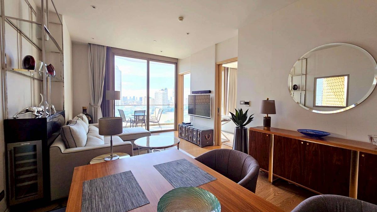 For RentCondoWongwianyai, Charoennakor : ♢ Riverside Residence ♢ Floor 10+ 78.56 sq.m. | 1 Bedroom Chao Phraya River View | Near Icon Siam 1 minute, BTS Krung Thon Buri 2 minutes