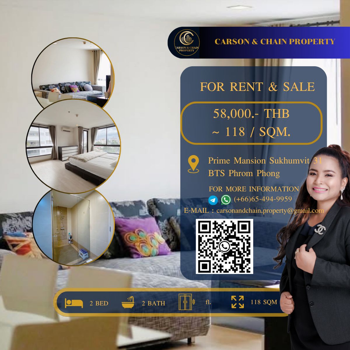 ให้เช่าคอนโดสุขุมวิท อโศก ทองหล่อ : Prime Mansion Sukhumvit 31 