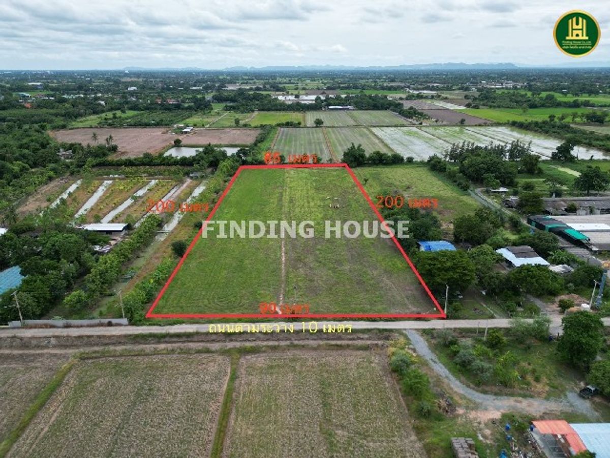 For SaleLandSuphan Buri : Suphan Don Chedi Land for sale, 10 rai 2 ngan 53 sq.w. (green plan), suitable for building a house, building a warehouse for agriculture