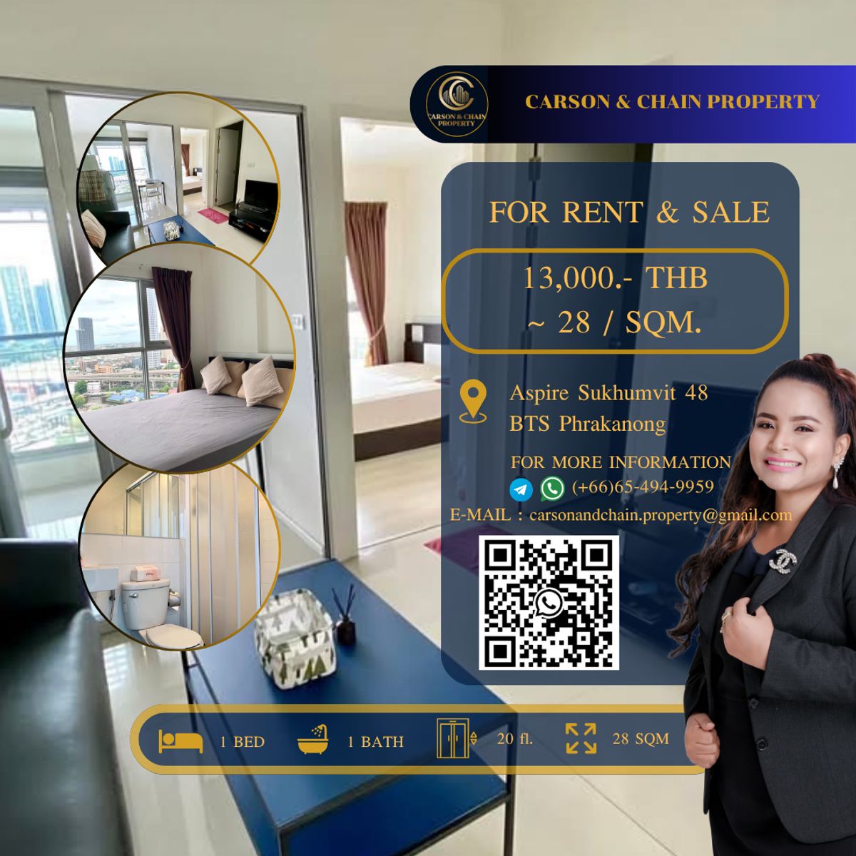 ให้เช่าคอนโดอ่อนนุช อุดมสุข : Aspire Sukhumvit 48