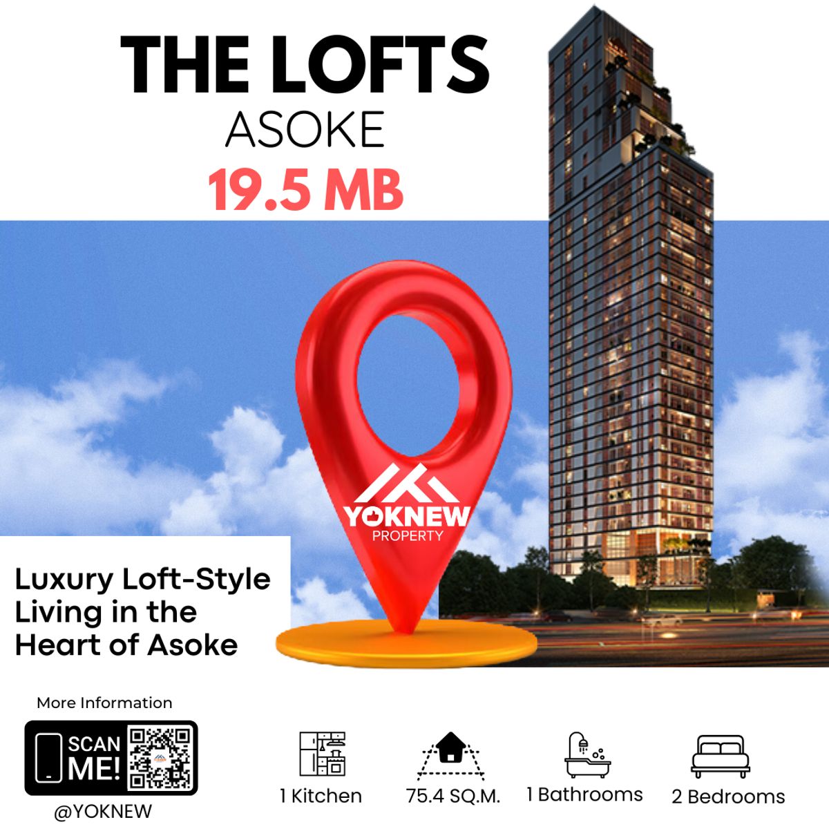 ขายคอนโดสุขุมวิท อโศก ทองหล่อ : 🏙 THE LOFTS ASOKE – คอนโดลอฟต์หรู ใจกลางอโศก