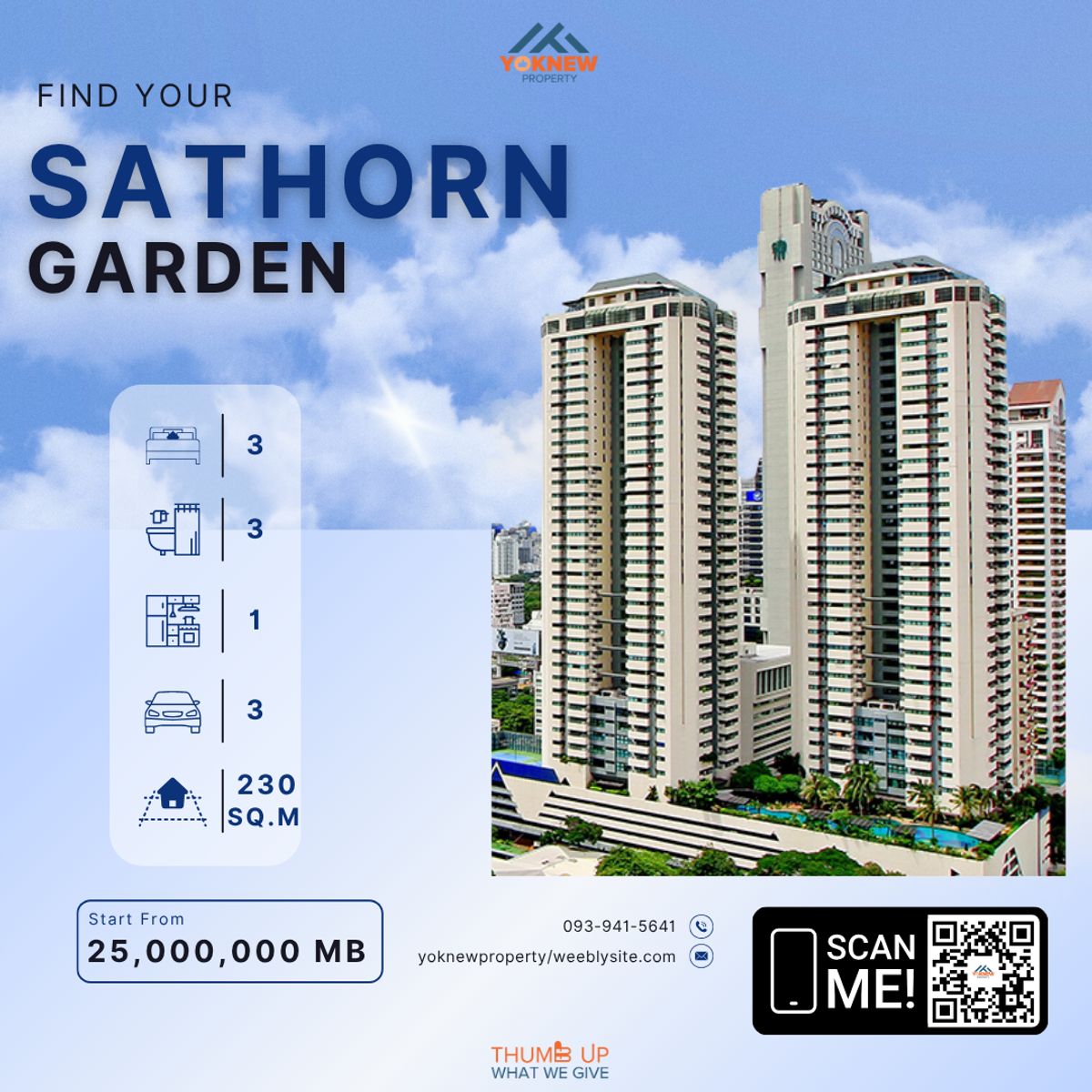 For SaleCondoSathorn, Narathiwat : 🚨 Big room in the heart of Sathorn! The best price in the project!   🎯 Anyone looking for a luxury condo, a large area before falling out!  🏢 Sathorn Garden