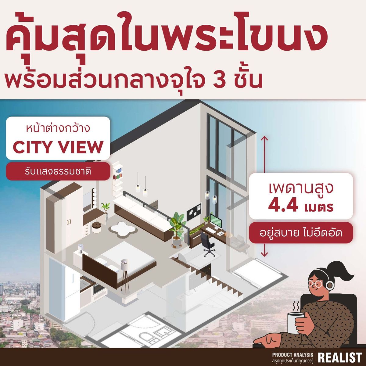 Sale DownCondoKhlongtoei, Kluaynamthai : 🔥🔥 𝐅𝐎𝐑 𝐒𝐀𝐋𝐄 𝐒𝐓𝐔𝐃𝐈𝐎 : 𝟐.𝟏𝟔 𝐌𝐁!!, 𝐒𝐓𝐔𝐃𝐈𝐎 , 𝟐𝟒 𝐬𝐪.𝐦. 🏮 It's a wonderful day!! : 𝐀𝐬𝐩𝐢𝐫𝐞 𝐒𝐮𝐤𝐡𝐮𝐦𝐯𝐢𝐭 𝐑𝐚𝐦𝐚 𝟒 ☎️ 𝟎𝟗𝟓𝟗𝟒𝟏𝟓𝟗𝟗𝟗