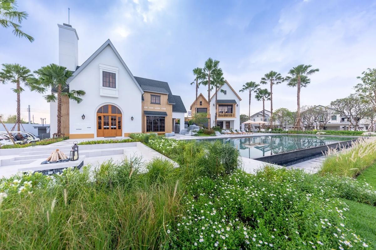 ให้เช่าบ้านบางนา แบริ่ง ลาซาล : 💥ForRent💥3Bed • Villaggio3 Srinakarin–Bangna 🏡 Near Mega Bangna‼️ Duplex ⚡️Corner House with Private Garden 🌳Fully Furnished ✨