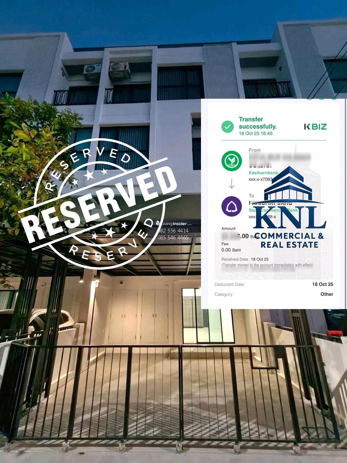 ให้เช่าทาวน์โฮมลาดพร้าว101 แฮปปี้แลนด์ : 🔹 จองแล้ว ทาวน์โฮม 3 ชั้น โครงการ Maison 168 ลาดพร้าว 101