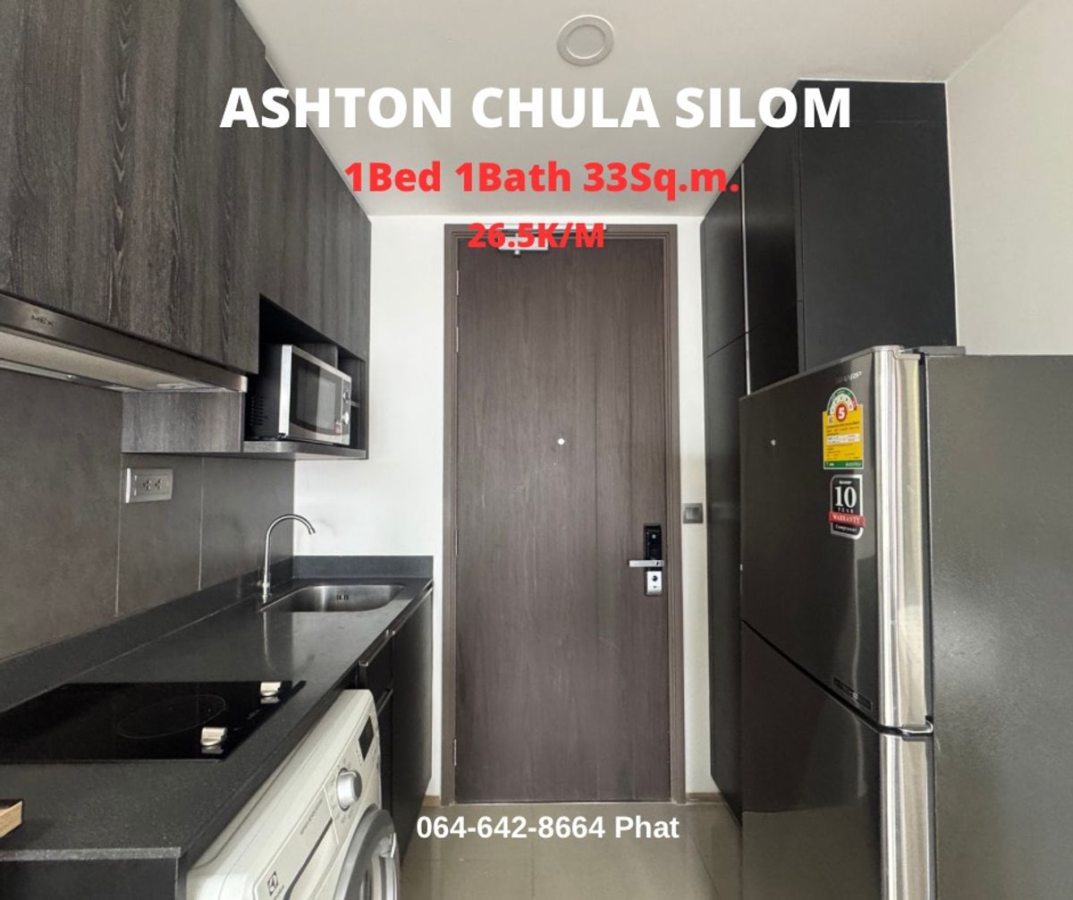 For RentCondoSiam Paragon ,Chulalongkorn,Samyan : For Rent Ashton Chula Silom1bed 1Bath 32SQ.M. 26.5K/MCONTACT 0646428664 (Phat)