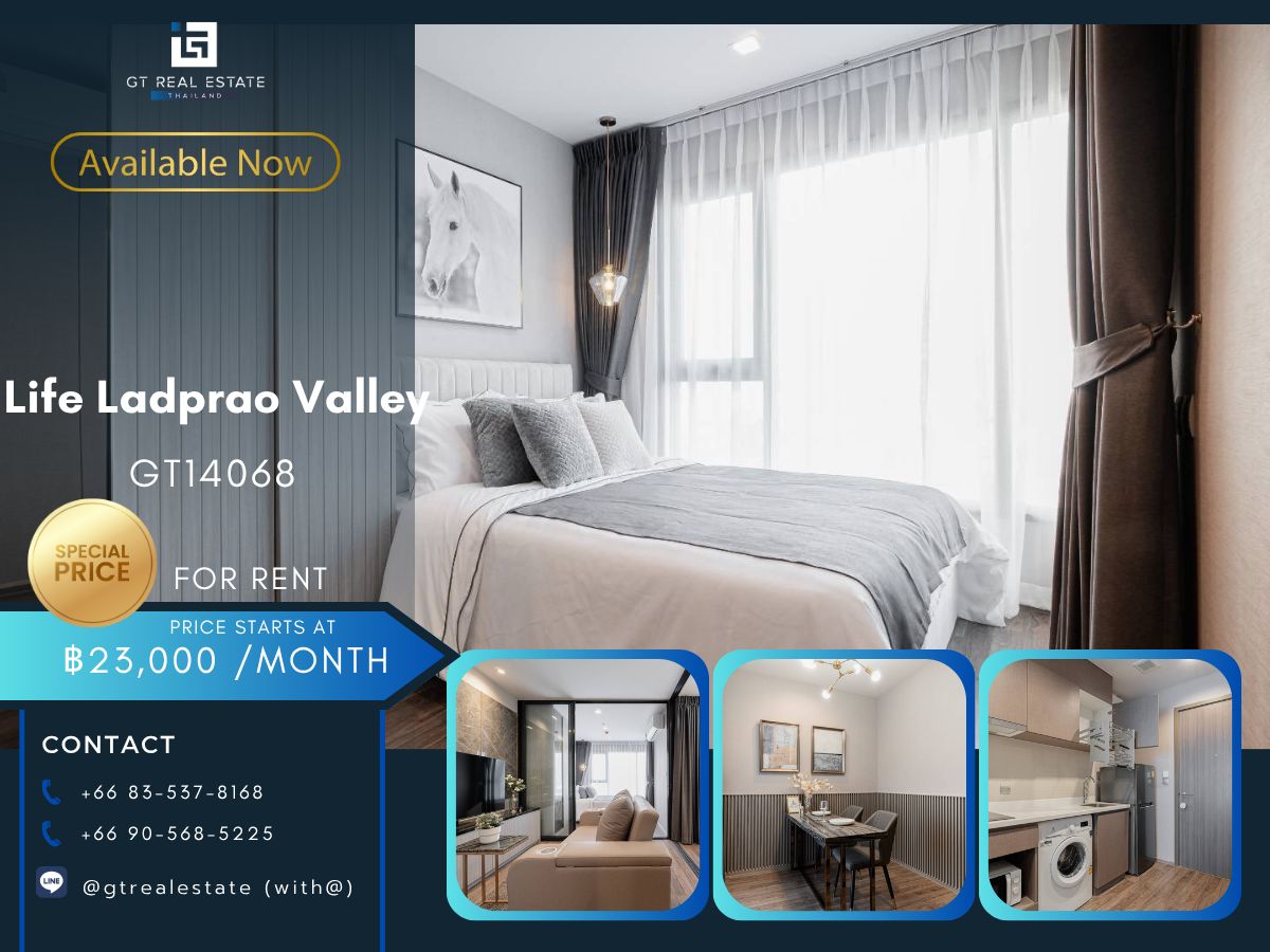 For RentCondoLadprao, Central Ladprao : LIFE LADPRAO VALLEY Condo is convenient to travel near the BTS train. Complete furniture! Ready!