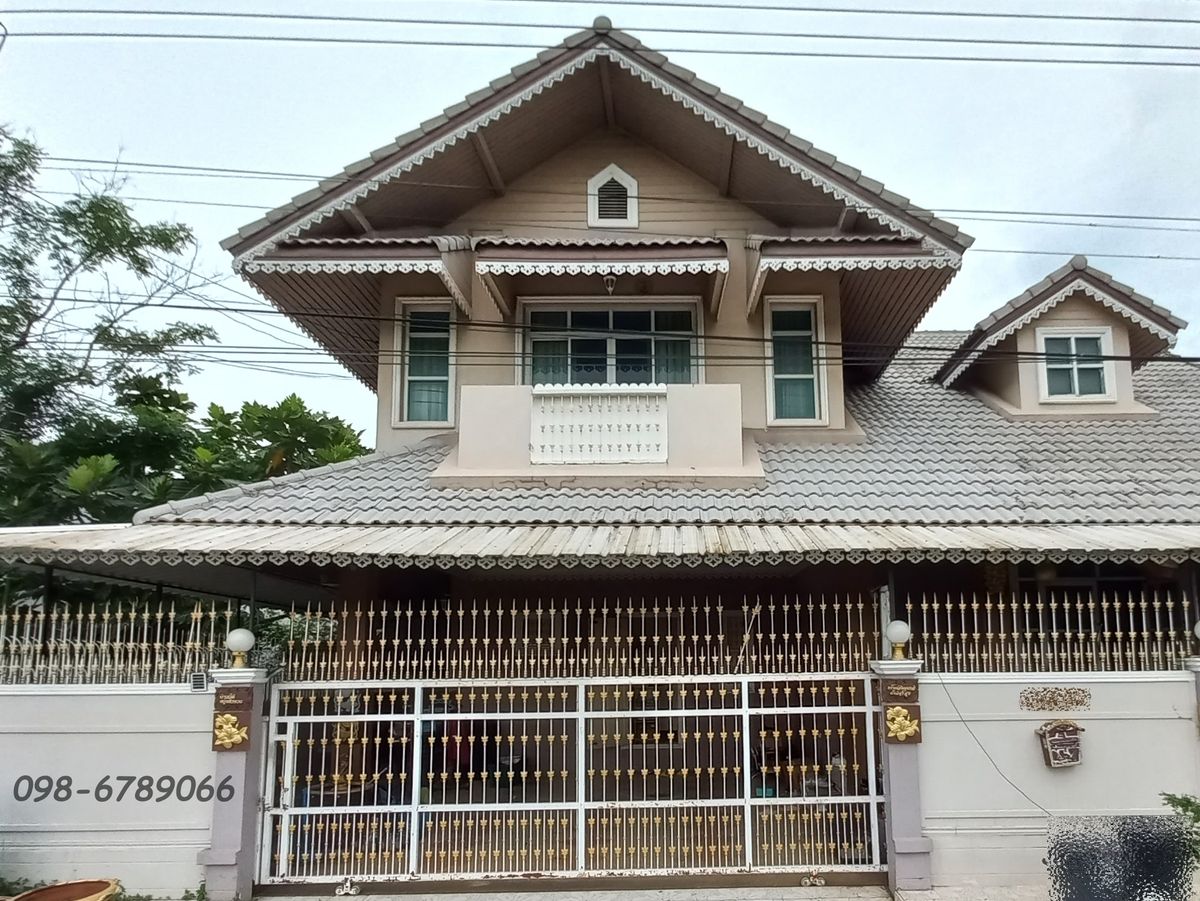 For SaleHouseNawamin, Ramindra : For sale, single house, on the main road, along Khlong Song, near the BTS Pink Line, Sarasas Witaed Nimit Mai School