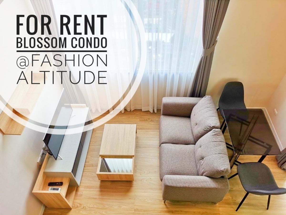 For RentCondoNawamin, Ramindra : ((Rental) Blossom Condo @ Fashion Altitude Road, Ratchada-Ram Inthra Road, DUPPLEX 2-story window, high window, beautiful view, the sky, the kitchen is closed with a private washing machine (LK18).
