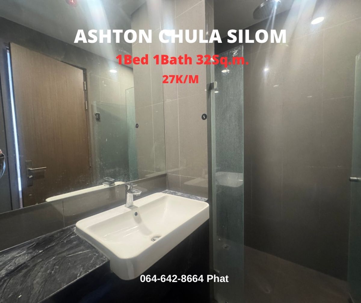 For RentCondoSiam Paragon ,Chulalongkorn,Samyan : For Rent Ashton Chula Silom1bed 1Bath 32SQ.M. 27K/MCONTACT 0646428664 (Phat)