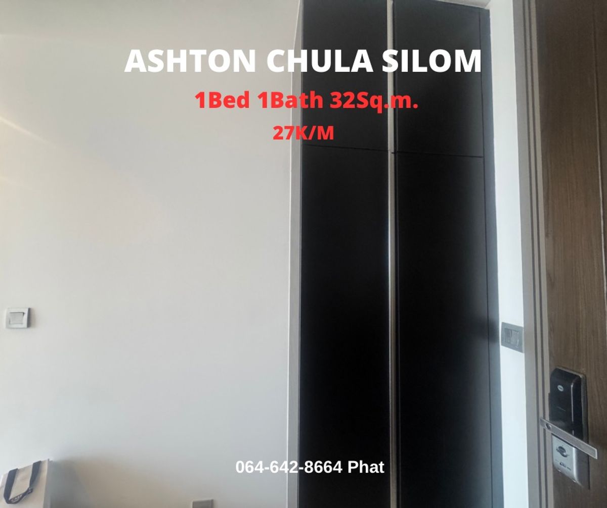 For RentCondoSiam Paragon ,Chulalongkorn,Samyan : For Rent Ashton Chula Silom1bed 1Bath 32SQ.M. 27K/MCONTACT 0646428664 (Phat)