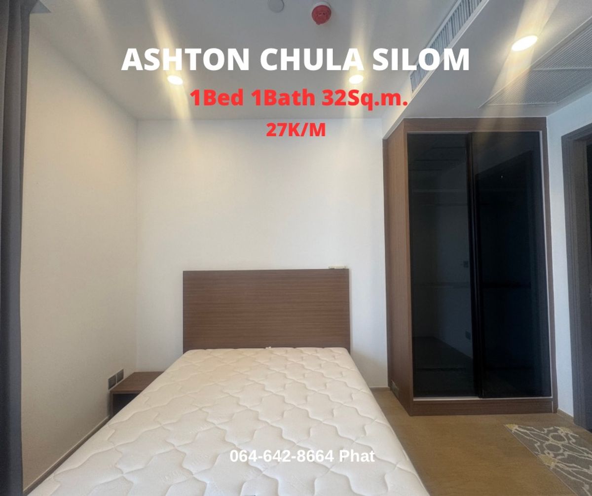 For RentCondoSiam Paragon ,Chulalongkorn,Samyan : For Rent Ashton Chula Silom1bed 1Bath 32SQ.M. 27K/MCONTACT 0646428664 (Phat)