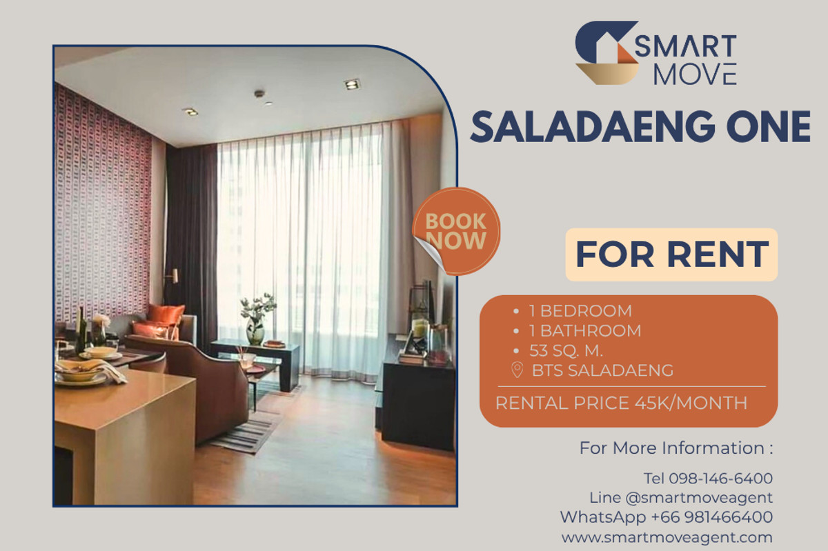 For RentCondoSilom, Saladaeng, Bangrak : 🔥 For Rent !!🔥 Code C20231100621..........Saladaeng One, 1 bedroom, 1 bathroom, high floor 11++, furnished, ready to move in 📣📣