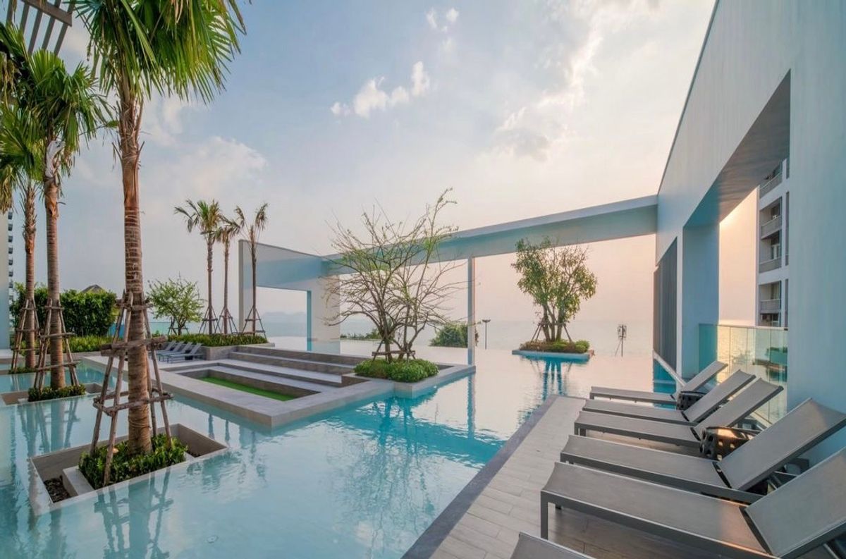 For SaleCondoPattaya, Bangsaen, Chonburi : Rare Unit! Seaside condo Aeras Jomtien, beautiful view, size 46.5 sq m.