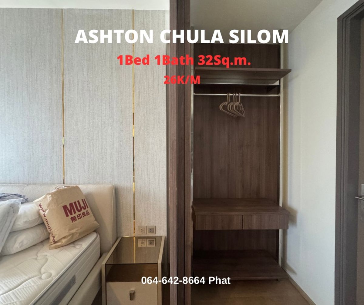 For RentCondoSiam Paragon ,Chulalongkorn,Samyan : For Rent Ashton Chula Silom1bed 1Bath 32SQ.M. 26K/MCONTACT 0646428664 (Phat)