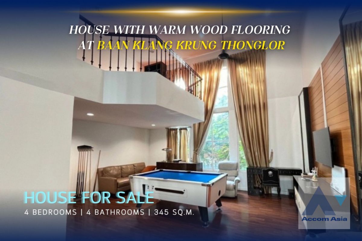 ให้เช่าทาวน์โฮมสุขุมวิท อโศก ทองหล่อ : 🔼 AccomA🔽 Pet friendly House with warm wood flooring at Baan Klang Krung Thonglor (AA21668)