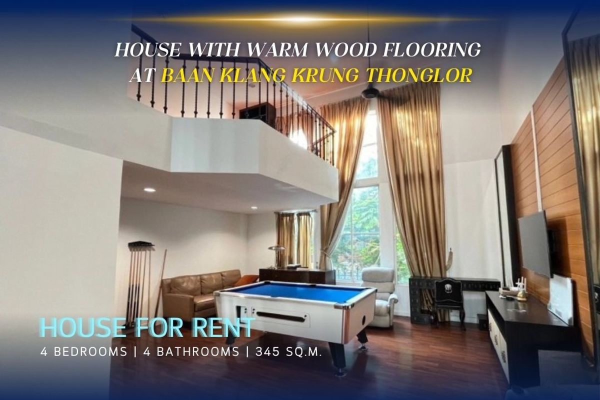 For RentTownhomeSukhumvit, Asoke, Thonglor : 🔼 AccomA🔽 Pet friendly House with warm wood flooring at Baan Klang Krung Thonglor (AA21668)