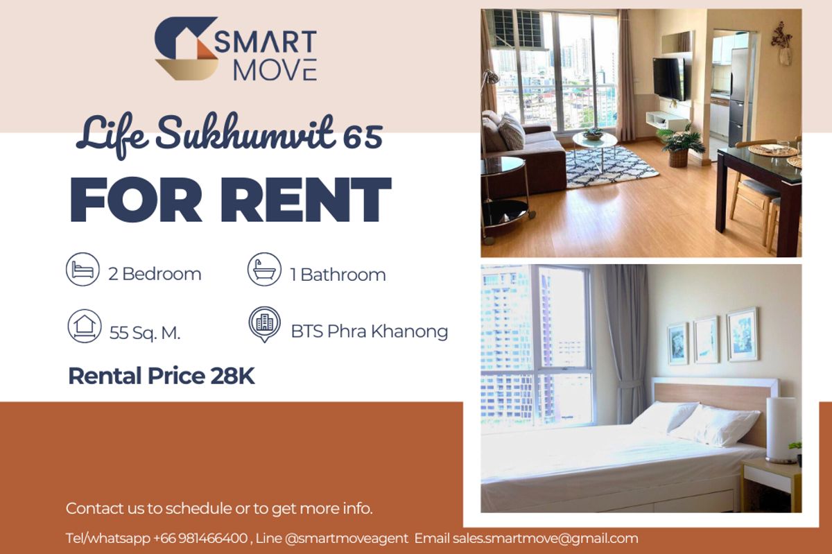 For RentCondoOnnut, Udomsuk : 🔥 For Rent !!🔥 Code C20250700006..........Life Sukhumvit 65, 2 bedroom, 1 bathroom, high floor 11++, furnished, ready to move in 📣📣