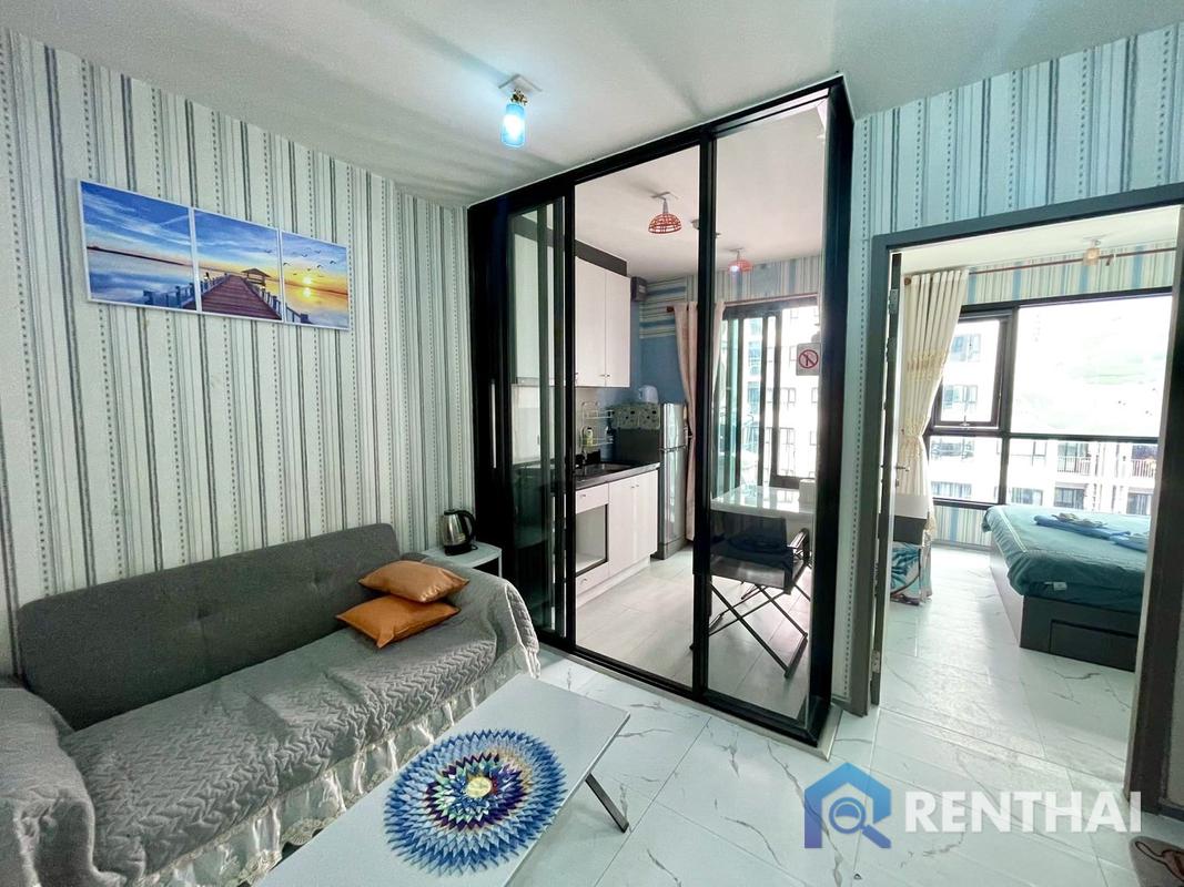 For SaleCondoPattaya, Bangsaen, Chonburi : Fully-Furnished 1-bed Condo at The Base Central Pattaya - 3,590,000 Thb - Gym & Parking