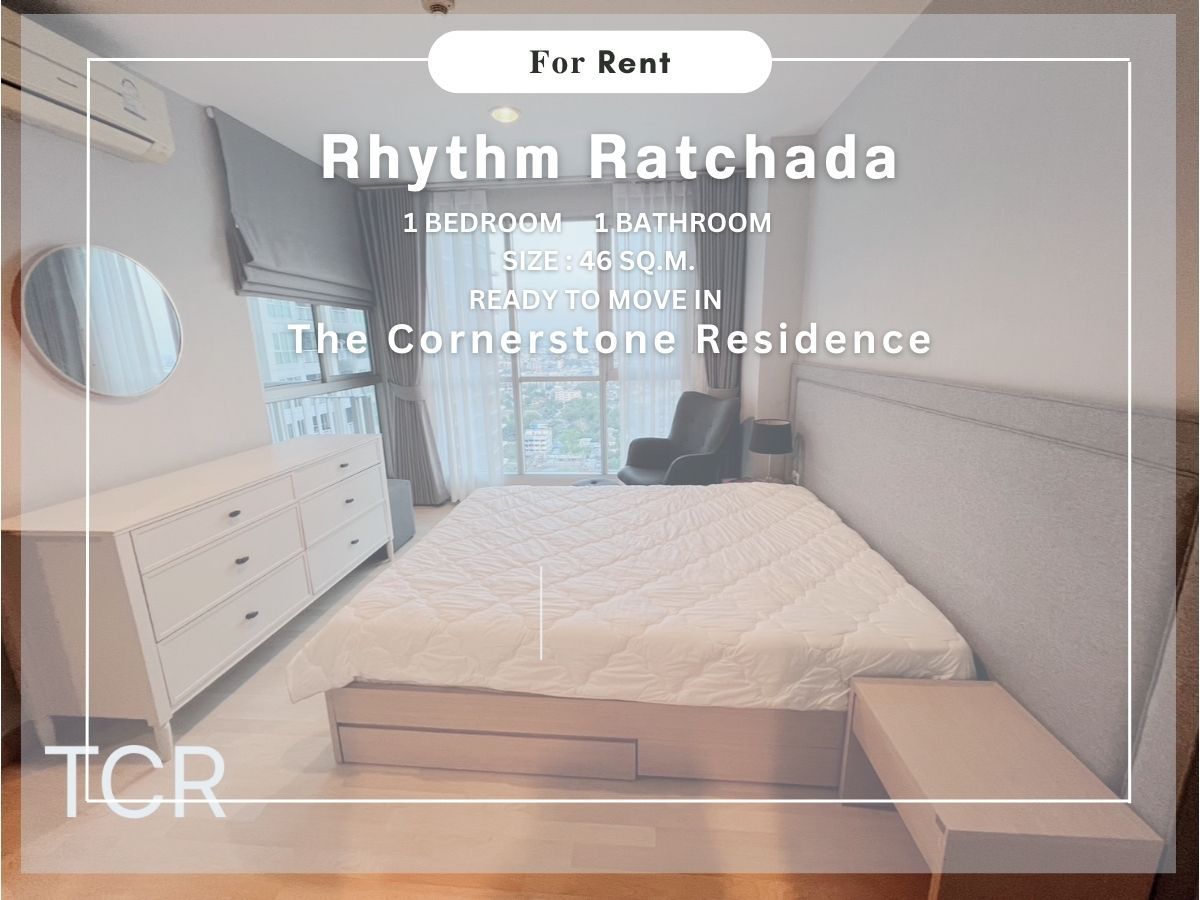 ให้เช่าคอนโดรัชดา ห้วยขวาง : For Rent ** Rhythm Ratchada ** เฟอร์นิเจอร์ และเครื่องใช้ไฟฟ้าครบพร้อมเข้าอยู่ เดินทางสะดวก อยู่ติด MRT รัชดา (No.250779)