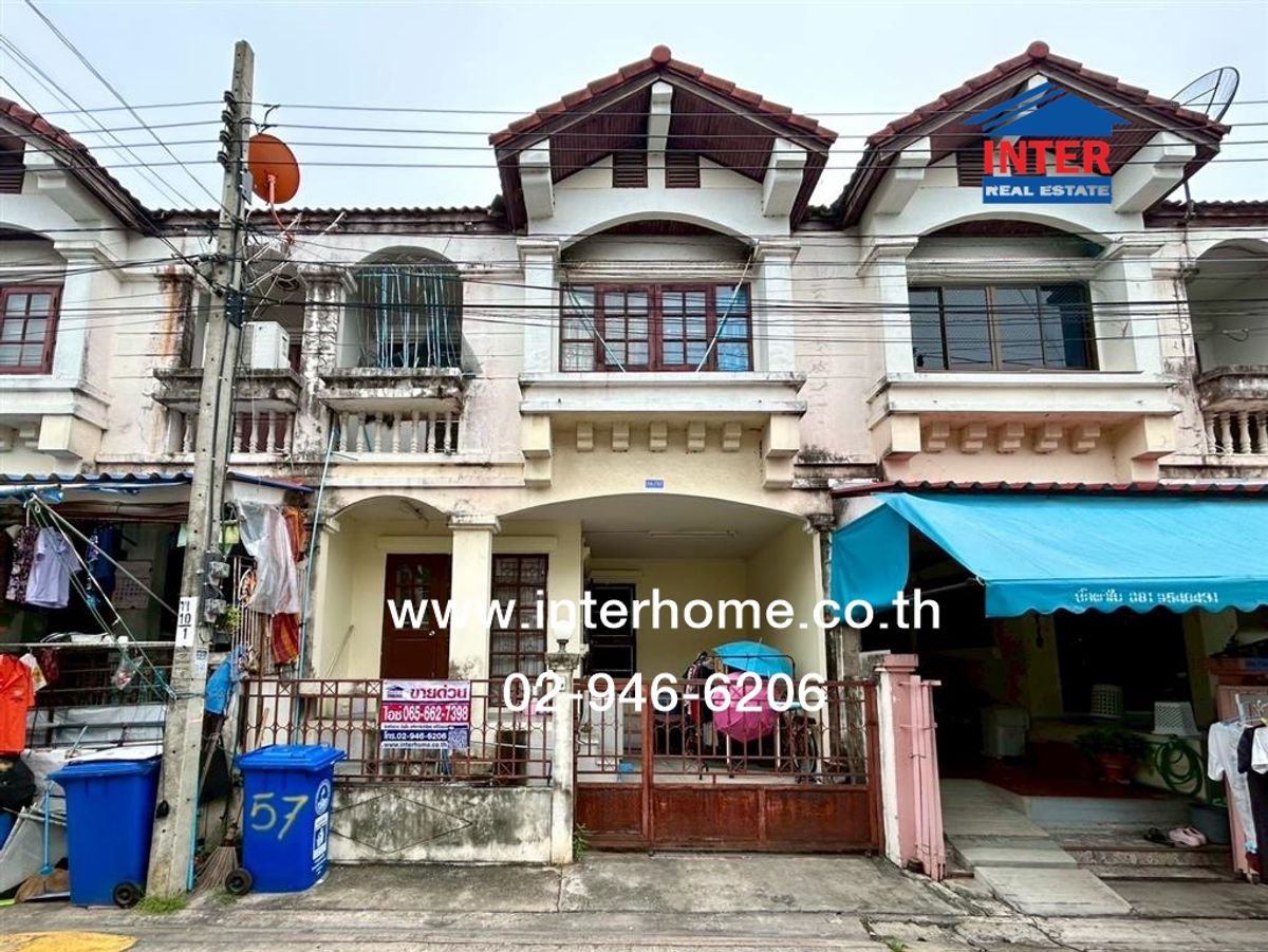 For SaleTownhomeSamut Prakan,Samrong : 2 -story townhouse 18.2 sq.w. Village, Kanlapaphruek Add Suk-Bang Bo Soi Permsuk 1 Soi Perm Suk 2 Thepharak Road, Bang Sao Thong Samut Prakan