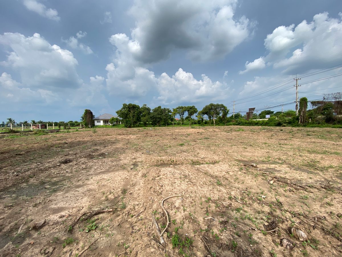 For SaleLandSing Buri : Land for sale in Sing Buri Opposite Phra Non Temple For doing business, factory, warehouse, hotel, 88 meters wide, 83 meters deep Next to Highway 3032