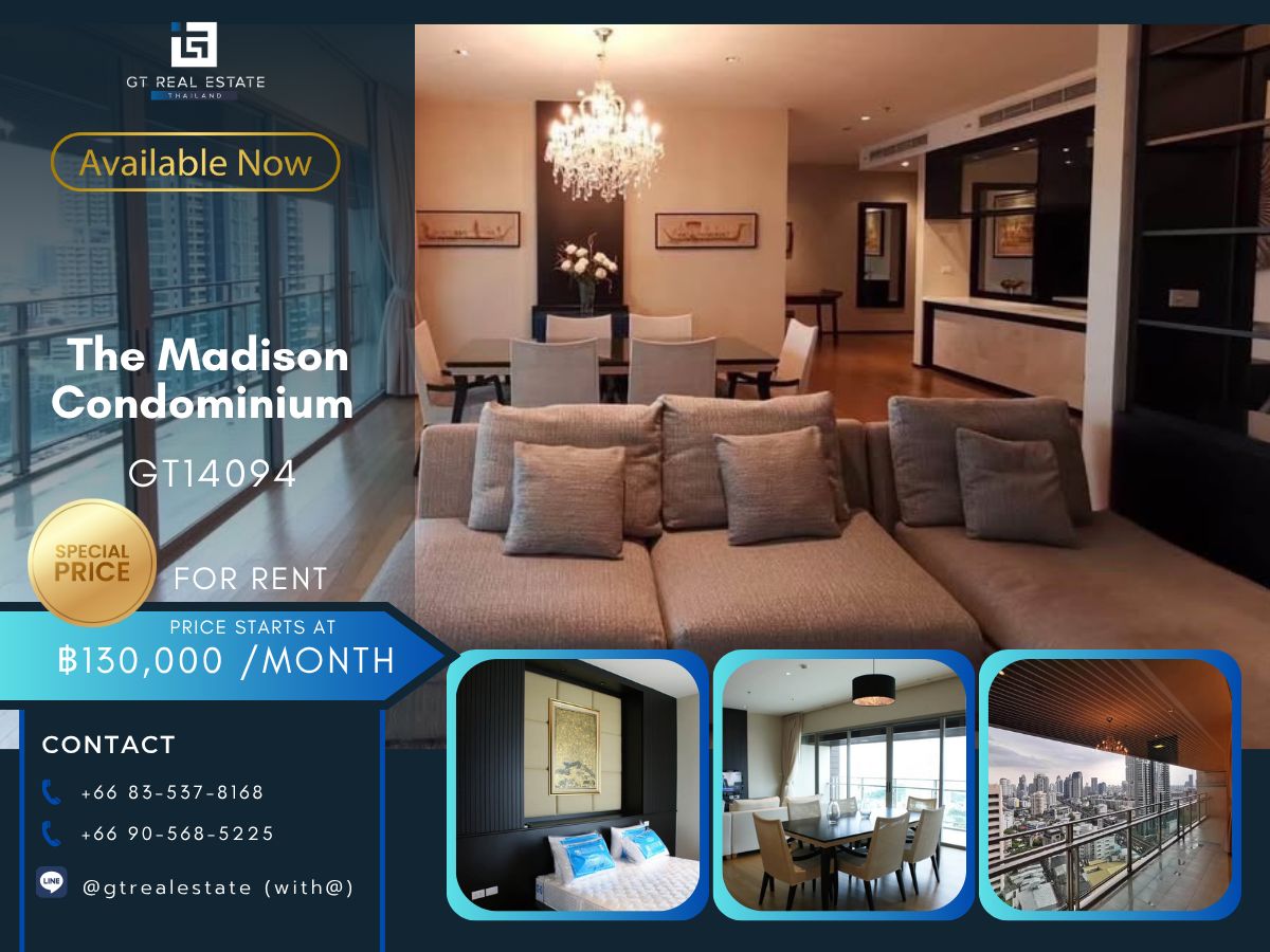 For RentCondoSukhumvit, Asoke, Thonglor : The Madison Condo is convenient to travel near BTS Skytrain. There is a beautiful room shuttle. Ready to stay immediately !!