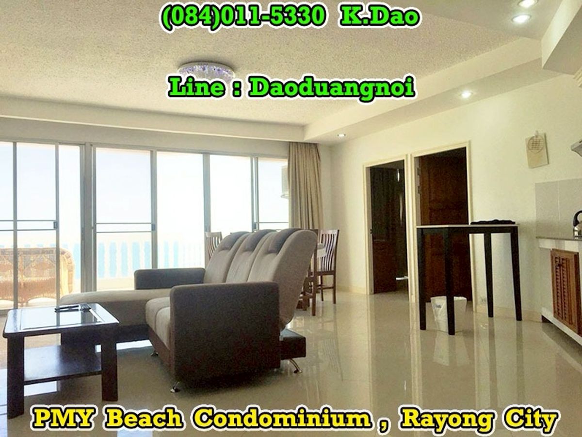 ให้เช่าคอนโดระยอง : PMY Beach Condominium, Rayong City *** Condo for Rent *** Saeng Chan Beach +++ 2-Bedroom Condo +++