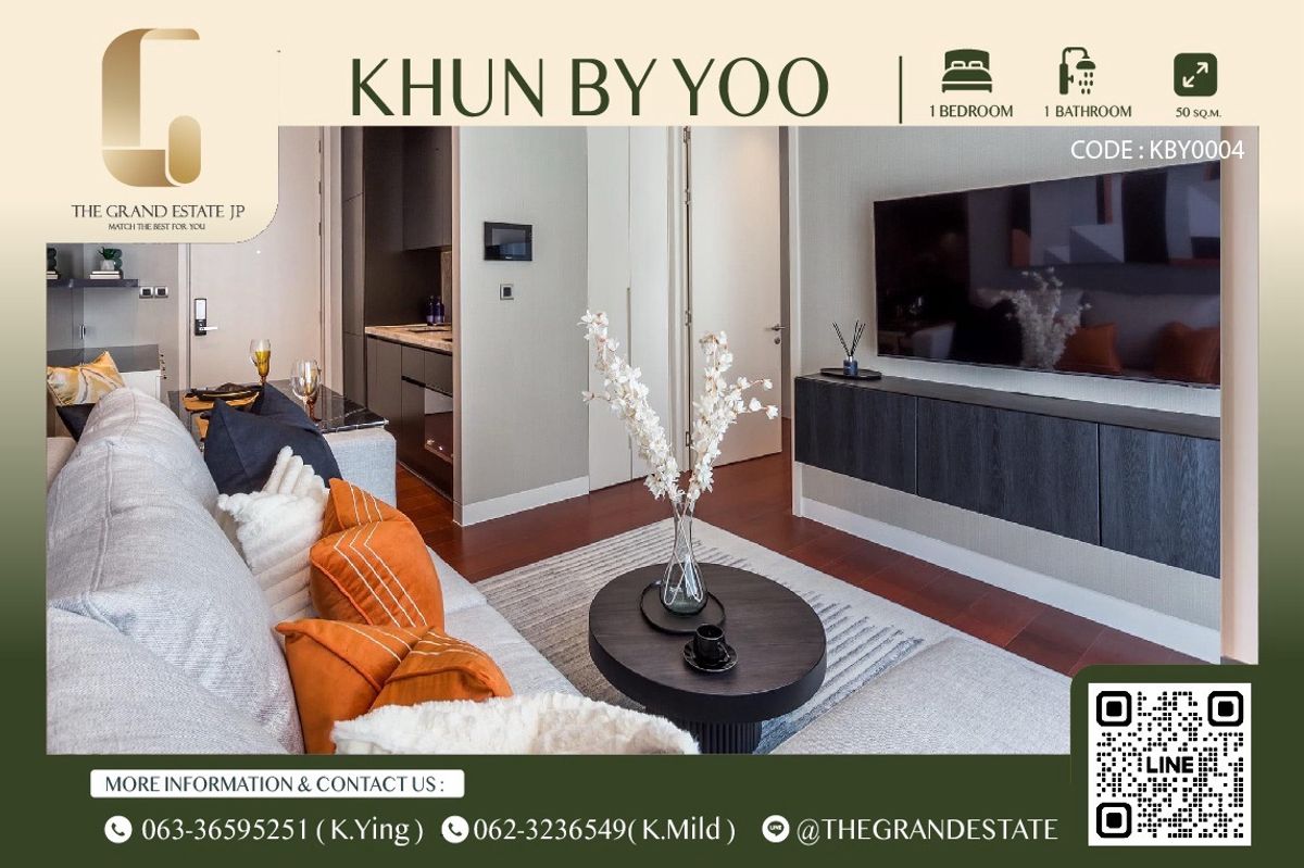 For RentCondoSukhumvit, Asoke, Thonglor : ⭐️KHUN by Yoo⭐️ For Rent | 1 Bedroom 48.83 sq.m. View of the city | Beautiful furniture decoration