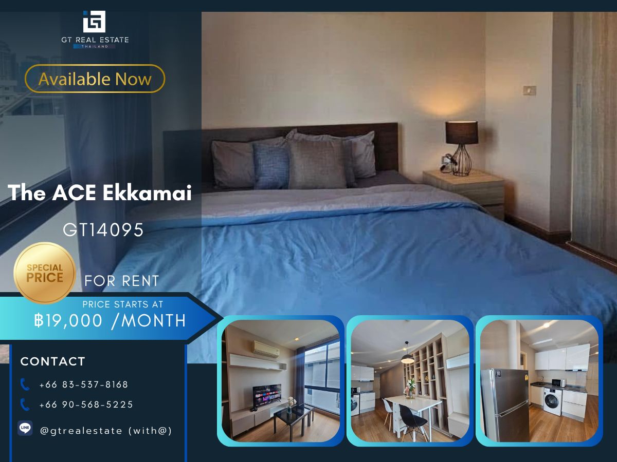 For RentCondoSukhumvit, Asoke, Thonglor : The Ace Ekkamai condo is convenient to travel near the BTS train. There is a beautiful room shuttle, complete furniture, ready!
