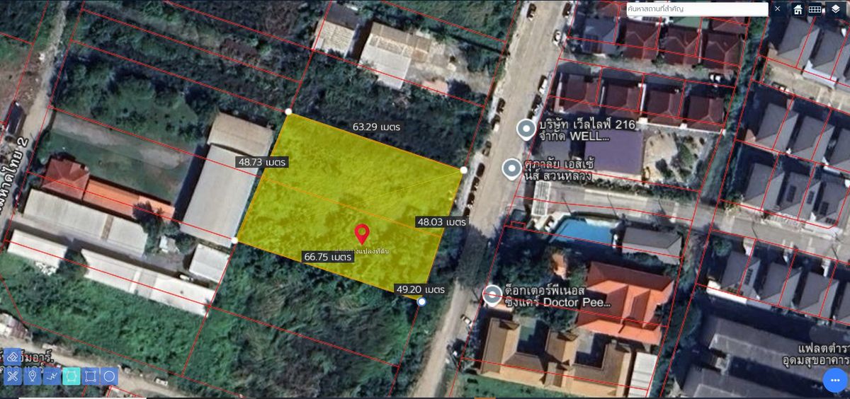 For SaleLandLadkrabang, Suwannaphum Airport : Land for sale 813 Sq. Chalermprakiet Rama 9 Soi 28, next to the concrete road, opposite Supalai Essence Suanluang.