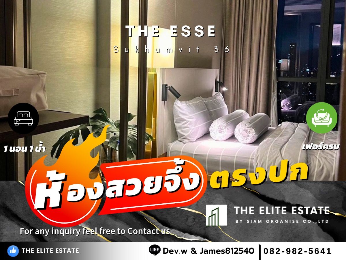 For RentCondoSukhumvit, Asoke, Thonglor : 🔑✨ Exclusive Offer • Beautiful Fully Furnished • Ready-to-Move-In Unit • For Rent at The ESSE Sukhumvit 36 • Near BTS Thonglor