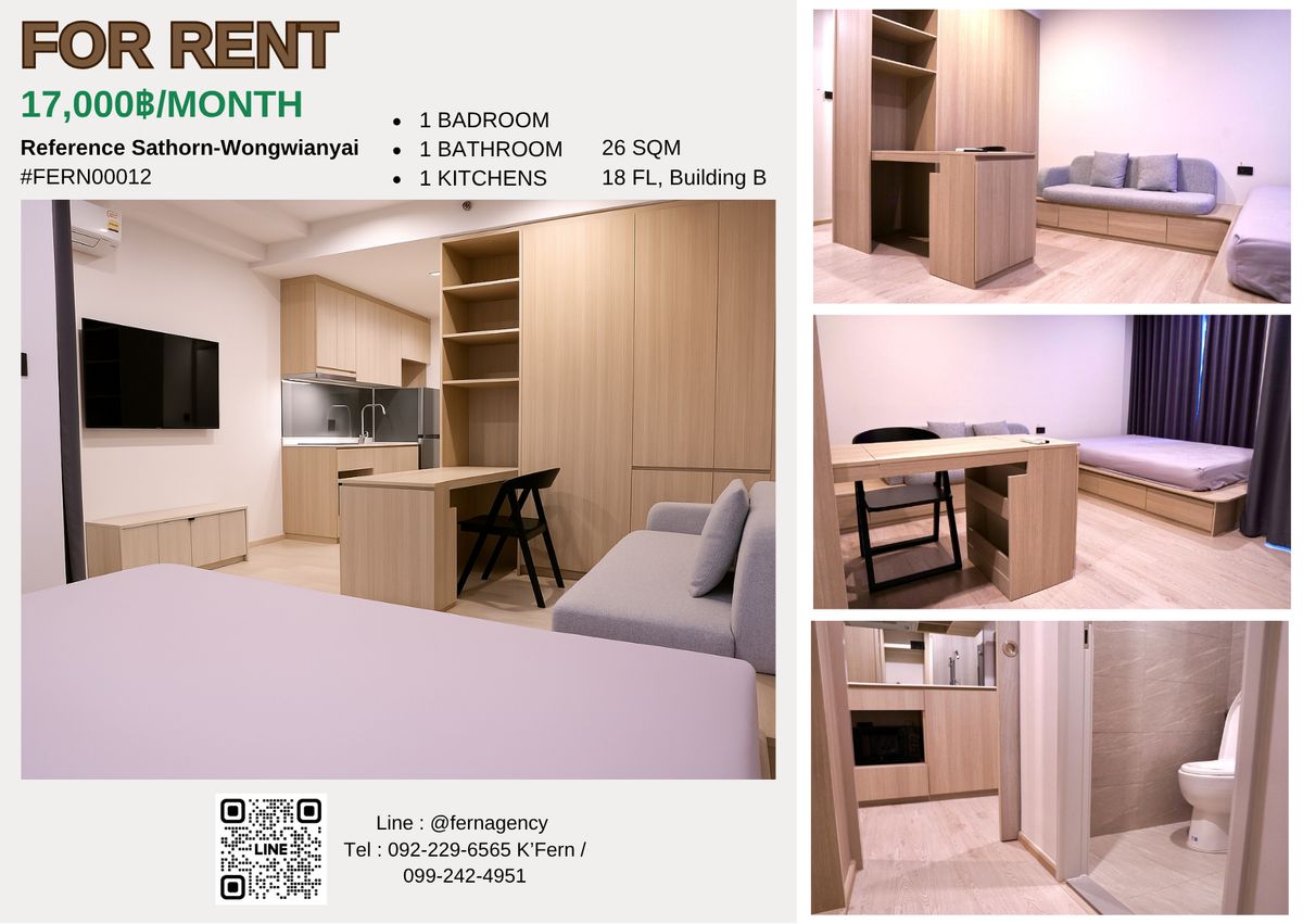 For RentCondoWongwianyai, Charoennakor : Rent a Reference Sathorn-Wongwianyai condo. The whole room is ready.