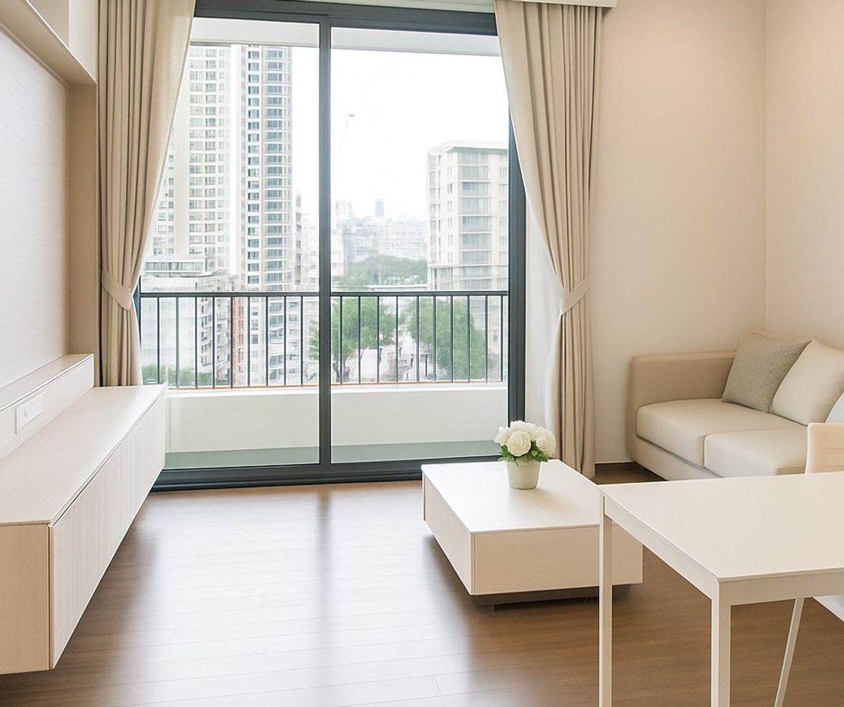 For RentCondoRama9, Petchburi, RCA : 🔥 Very urgent rental. The room is very beautiful. Q asoke 1 bedroom, 1 bathroom 45 SQ.M. Beautiful room, only 26,000 baht.