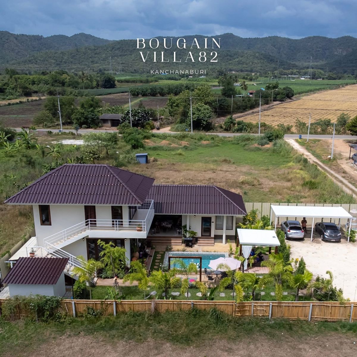 For SaleKanchanaburi : Selling holiday homes, mountain views With a swimming pool in Kan