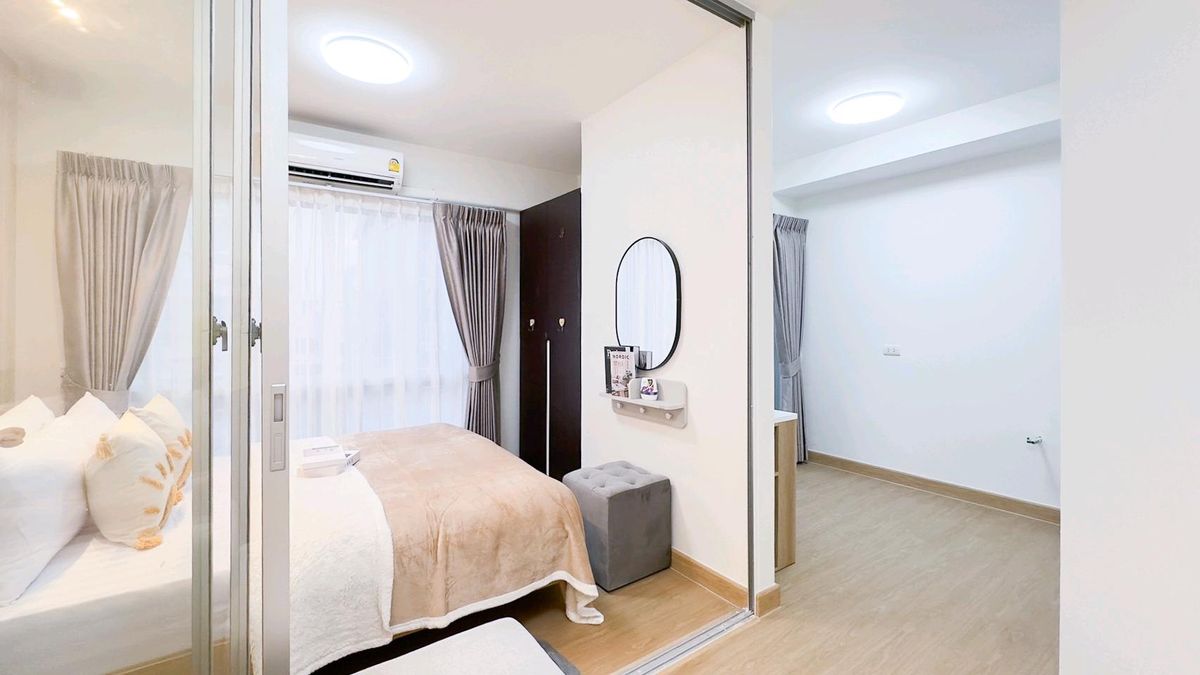 For SaleCondoLadprao101, Happy Land, The Mall Bang Kapi : Not small! 😍🤩 The room is beautiful than the price. At Ladprao 101💚💚 & quot; plum condo Ladprao 101 & quot; Near MRT🚅