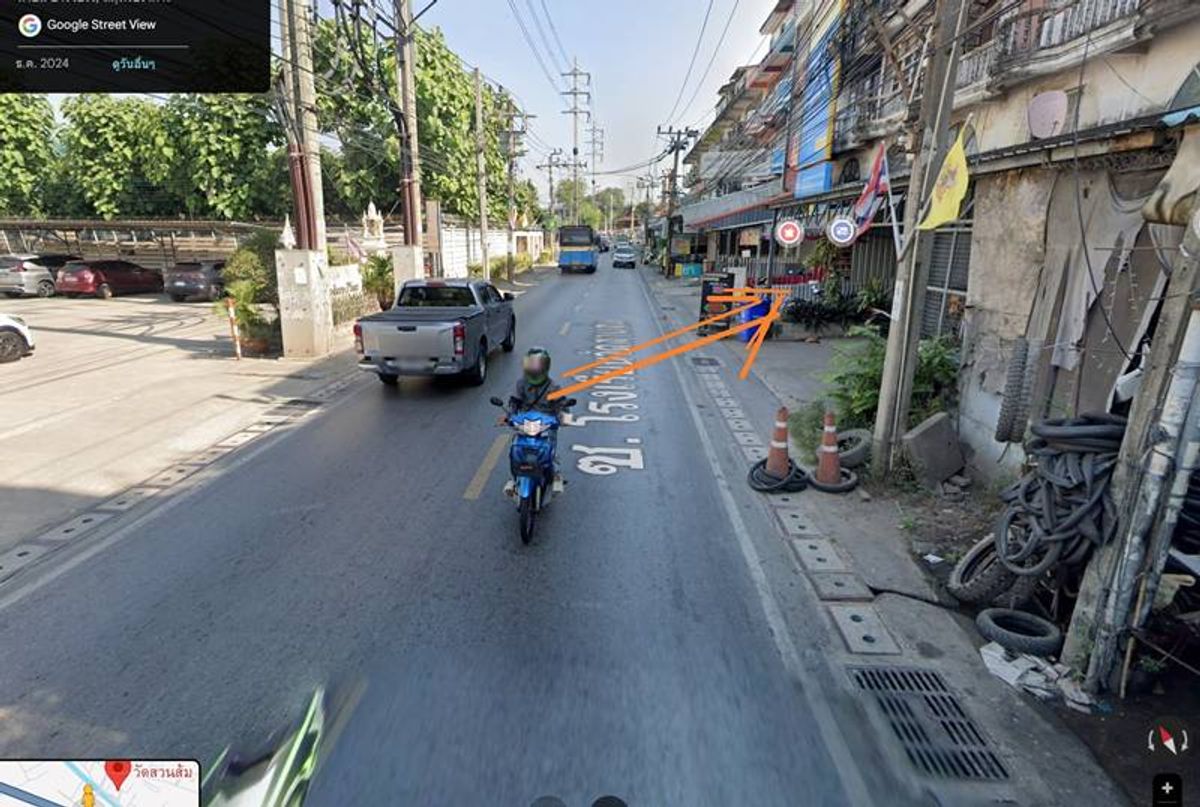 ให้เช่าอาคารพาณิชย์สมุทรปราการ สำโรง : อาคารพาณิชย์ จอดรถด้านหน้าได้  พื้นที่สีม่วง