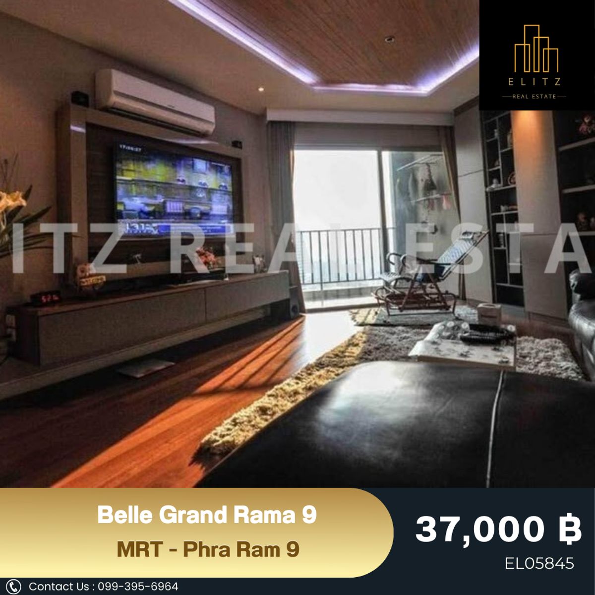 For RentCondoRama9, Petchburi, RCA : ✨ In the center of the new CBD ✨ Belle Grand Rama 9 Move In comfortably But the price is cute, the room is wide, full of ✔