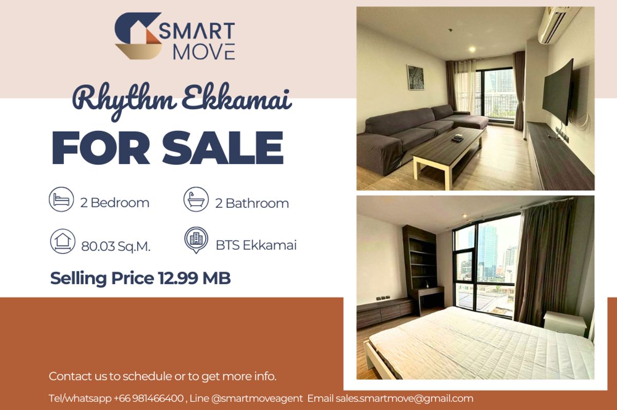 ขายคอนโดสุขุมวิท อโศก ทองหล่อ : 🔥 สำหรับขาย !!🔥 Code C20250700013..........Rhythm Ekkamai, 2 ห้องนอน, 2 ห้องน้ำ, แต่งครบ, ราคาพิเศษ!!📣📣
