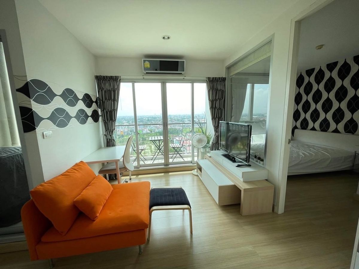 For RentCondoBangna, Bearing, Lasalle : Rent The Parkland Srinakarin Lakeside (The Parkland Srinakarin Lake Side)  🛏️ 1 bedroom 🛁 1 bathroom 🛋️ 1 living room size 36 sqm. Building 1, 19th floor 🌅 Muang view ✨ Price 9,500 baht ✨