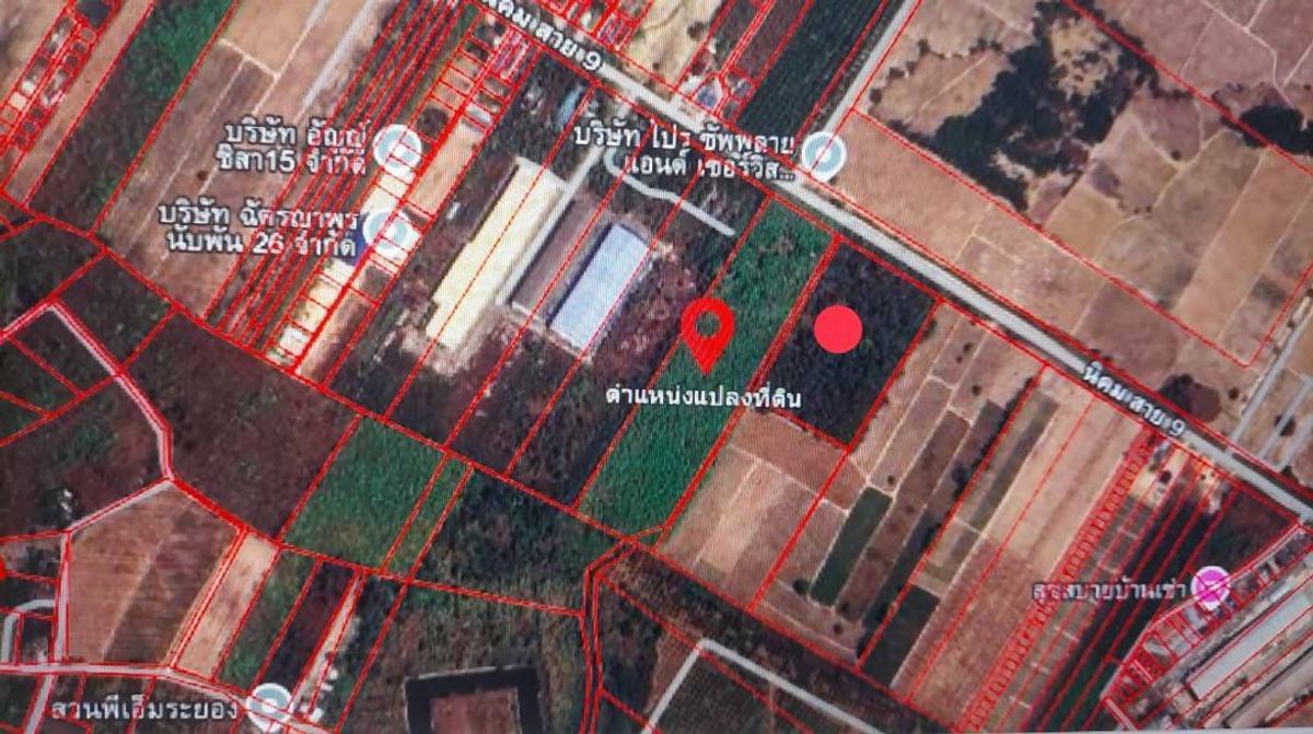 For SaleLandRayong : Land for sale in Rayong, next to Nikhom 9 Road, Map Kha Subdistrict, Nikhom Phatthana District, Rayong, opposite Prote suppliers, 98 meters wide, 477 m. Total area of 31-2-52.3 rai. Price 75.914.*