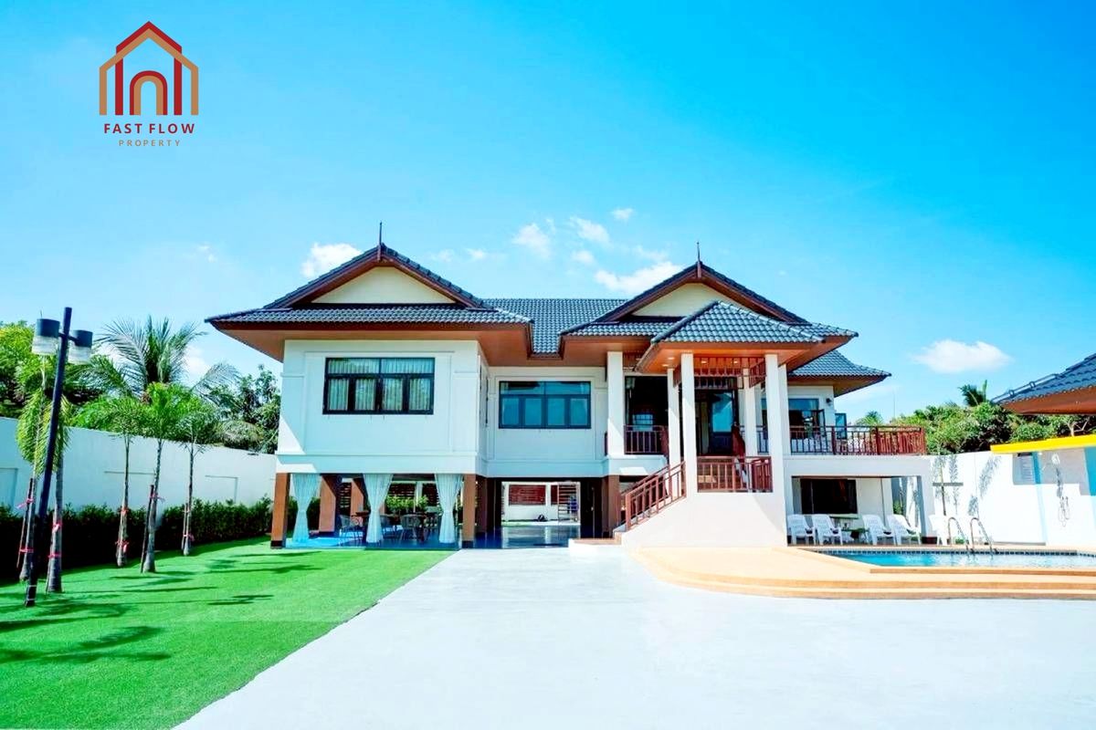 ขายบ้านเชียงใหม่ : ขาย พูลวิลล่า เชียงใหม่ บ้านเดี่ยว ชั้นเดียว ใต้ถุนสูง ทรงไทยประยุกต์ พร้อมสระว่ายน้ำ เก้าล้านพูลวิลล่า ใกล้เทศบาลสันทราย สารภี Pool Villa เชียงใหม่ IM